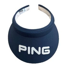 VTG PING Golf Visor Hat Navy Blue Karsten Solheim Made in USA Mens Womens RARE